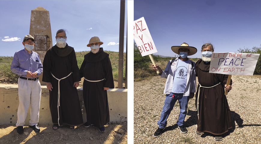 friars gather under the hot arizona sun in defense of immigrants