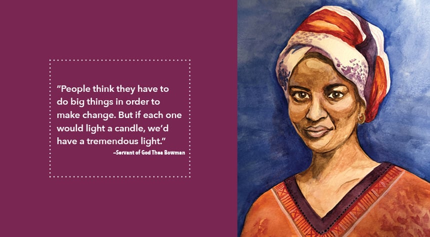 painting of and quote from Sister Thea Bowman