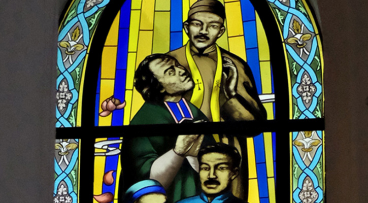 Stained Glass window of Saint Augustine Zhao Rong and Companions
