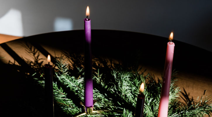 Advent wreath with candles