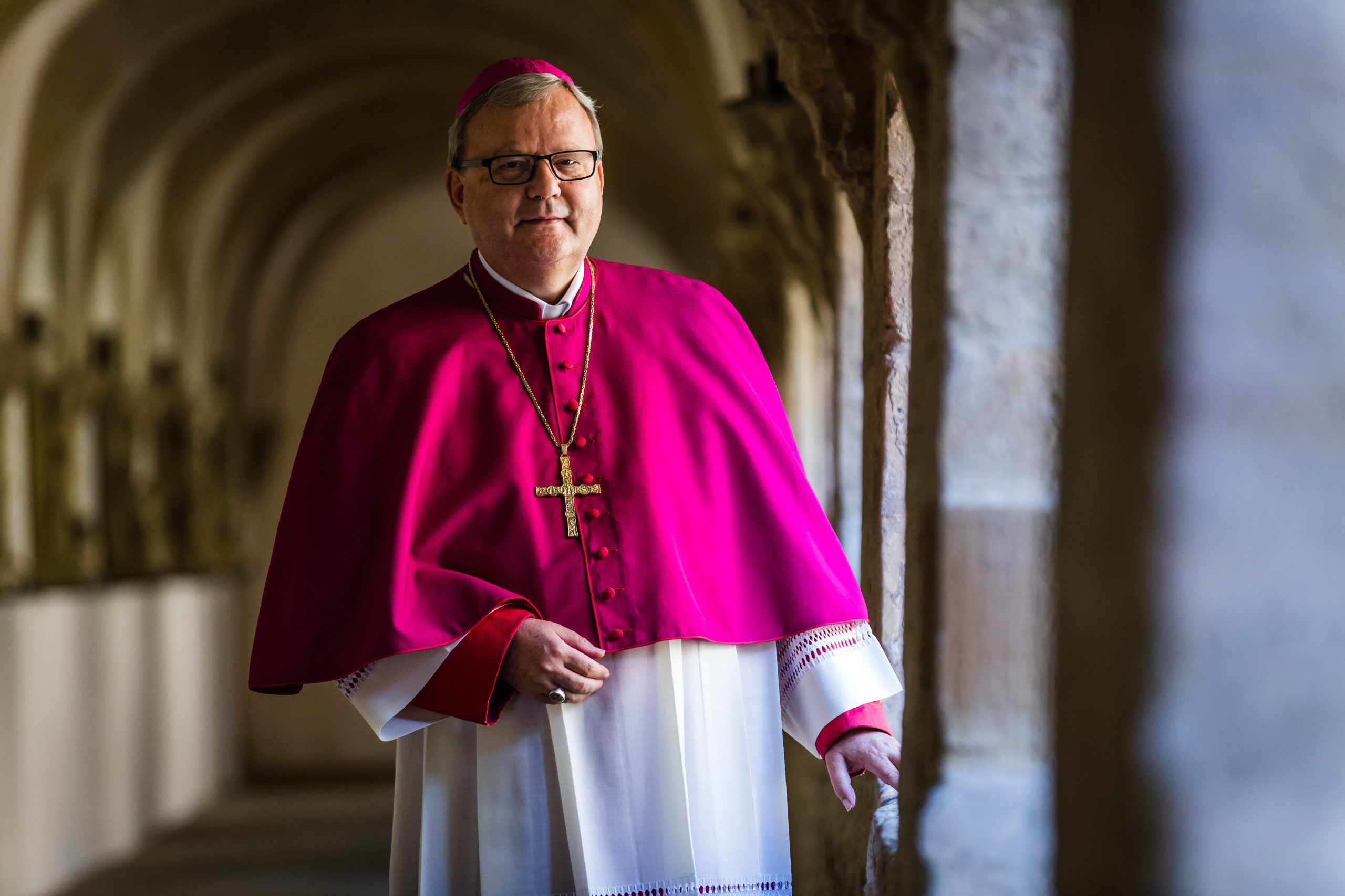 Bishop Franz-Josef Bode of Osnabrueck, Germany, vice president of the German bishops' conference, is pictured in a 2019 file photo. Bishop Bode has become the first Catholic bishop in Germany to resign in connection with the abuse scandal. (OSV News photo/Lars Berg, KNA)